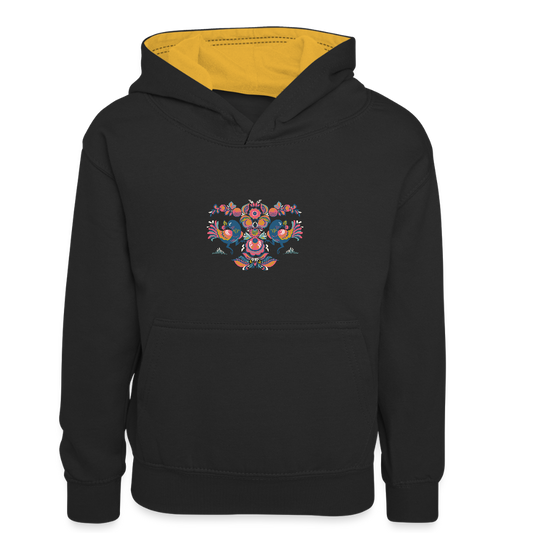 Teenager contrast-hoodie - zwart/goud