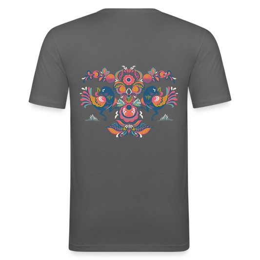 Mannen slim fit T-shirt - grafietgrijs