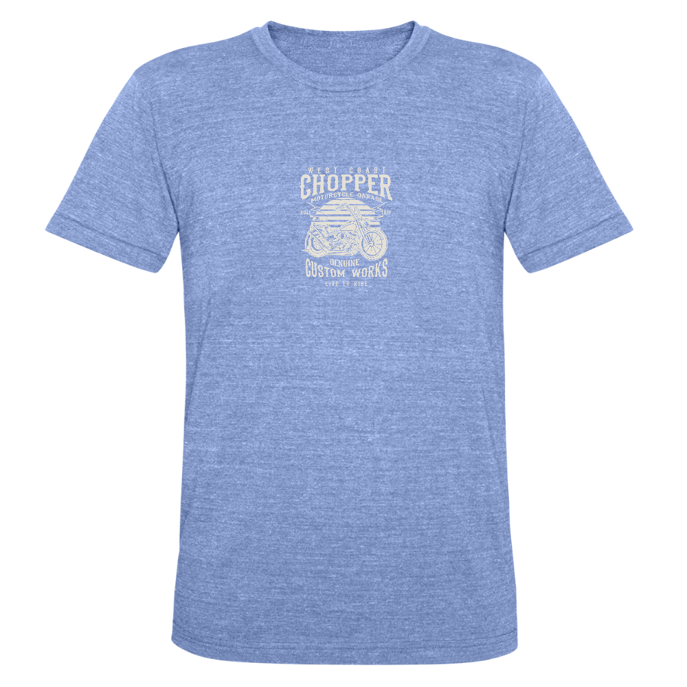 Unisex tri-blend T-shirt van Bella + Canvas - blauw gemêleerd