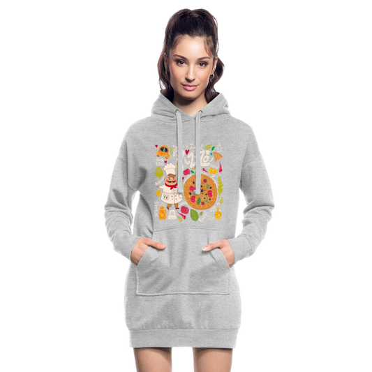 Hoodiejurk - grijs gemêleerd