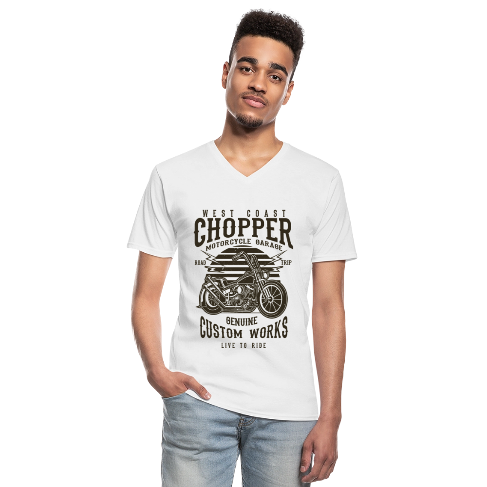 Klassiek mannen T-shirt met V-hals - wit