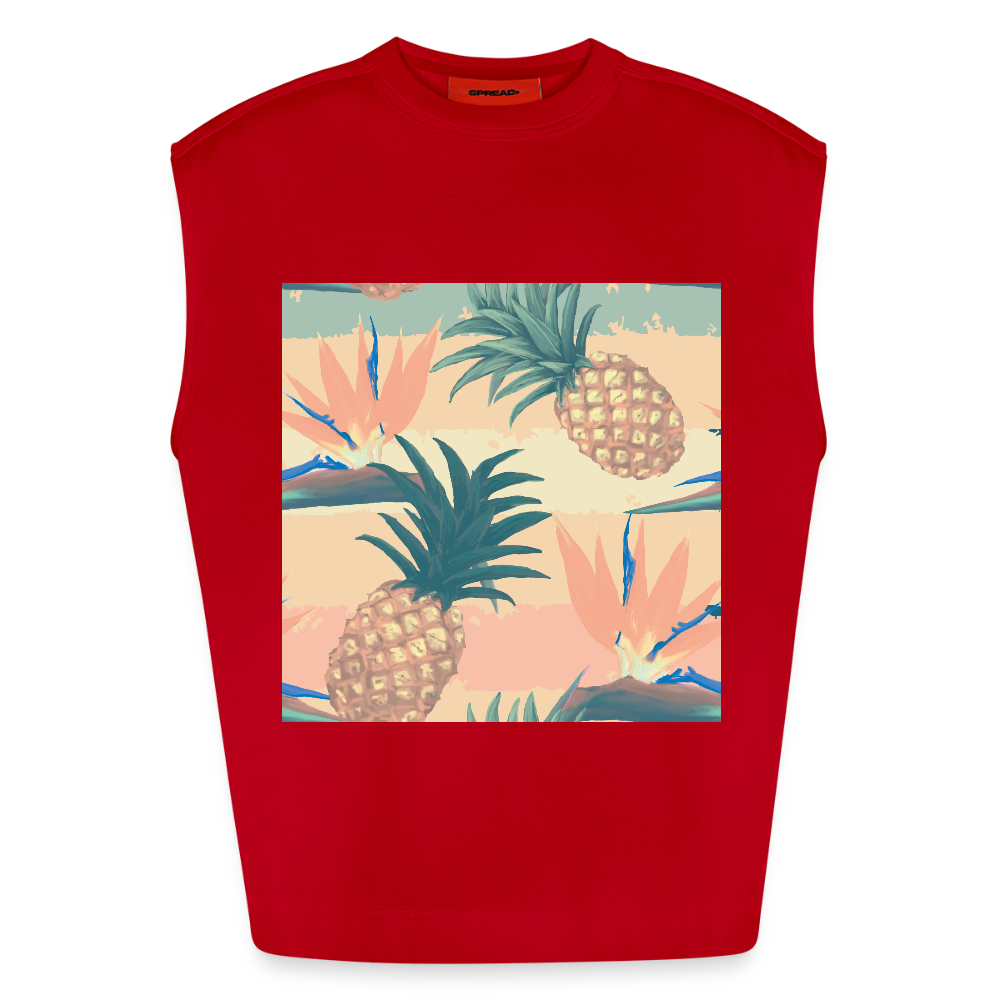 Heavyweight oversized organic tanktop made in EU Mannen - rood