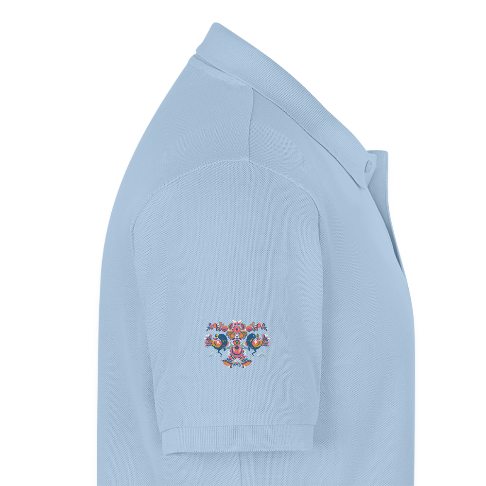 Mannen Premium Bio Poloshirt - lichtblauw