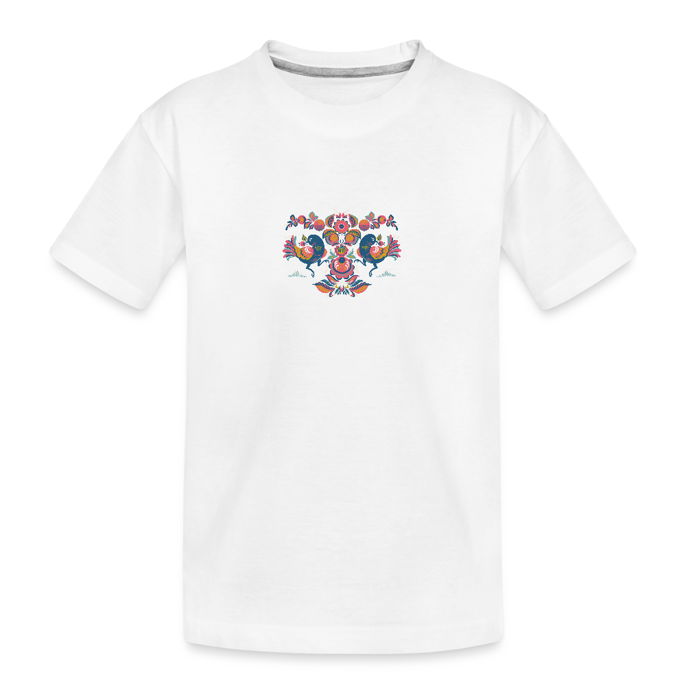 Teenager premium biologisch T-shirt - wit