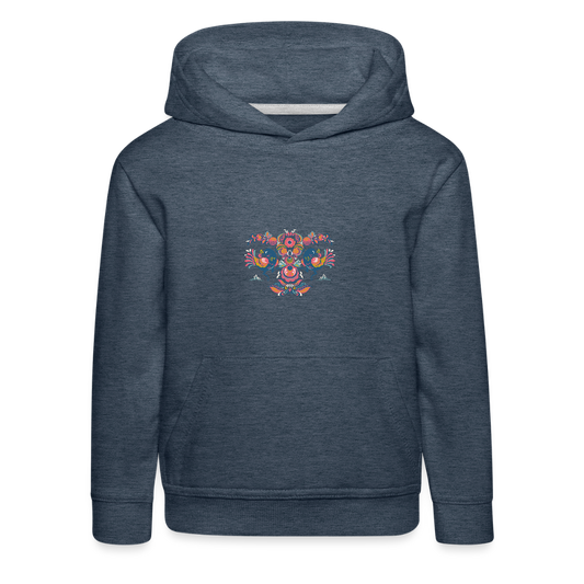 Kinderen trui Premium met capuchon - jeansblauw