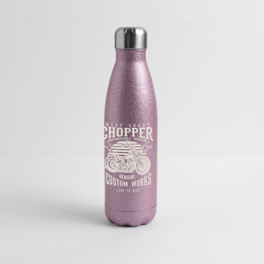 Roestvrijstalen glitter-thermosfles - pink glitter