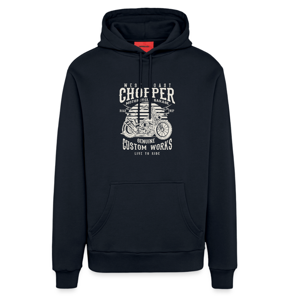 Organic relaxed hoodie made in EU - DARK NAVY