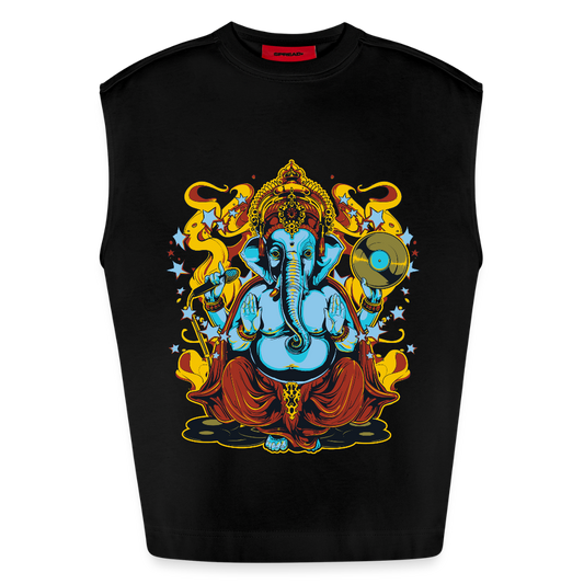 Heavyweight oversized organic tanktop made in EU - SOLID BLACK
