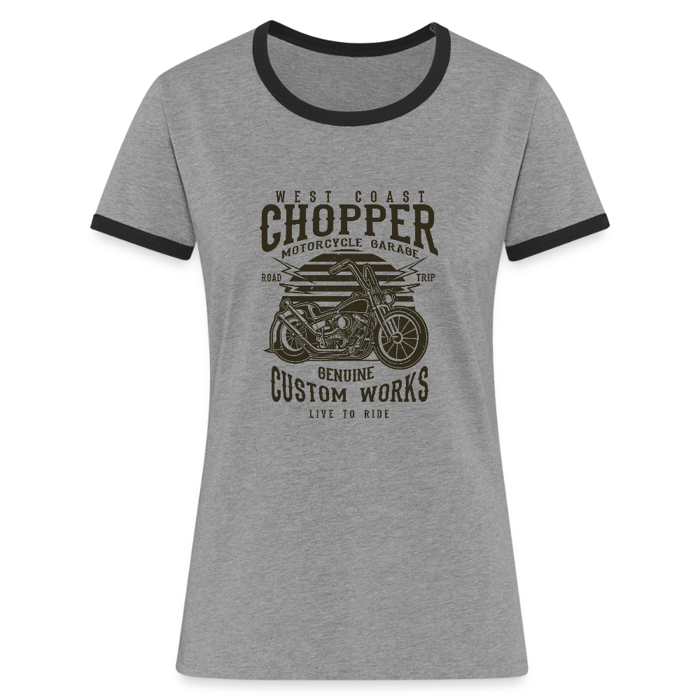 Vrouwen contrastshirt - grijs gemêleerd/zwart
