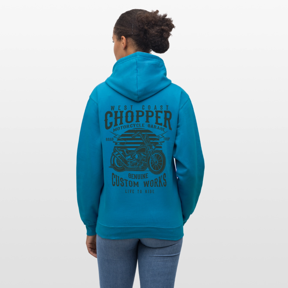 Contrast hoodie - pauwblauw/grijs gemêleerd