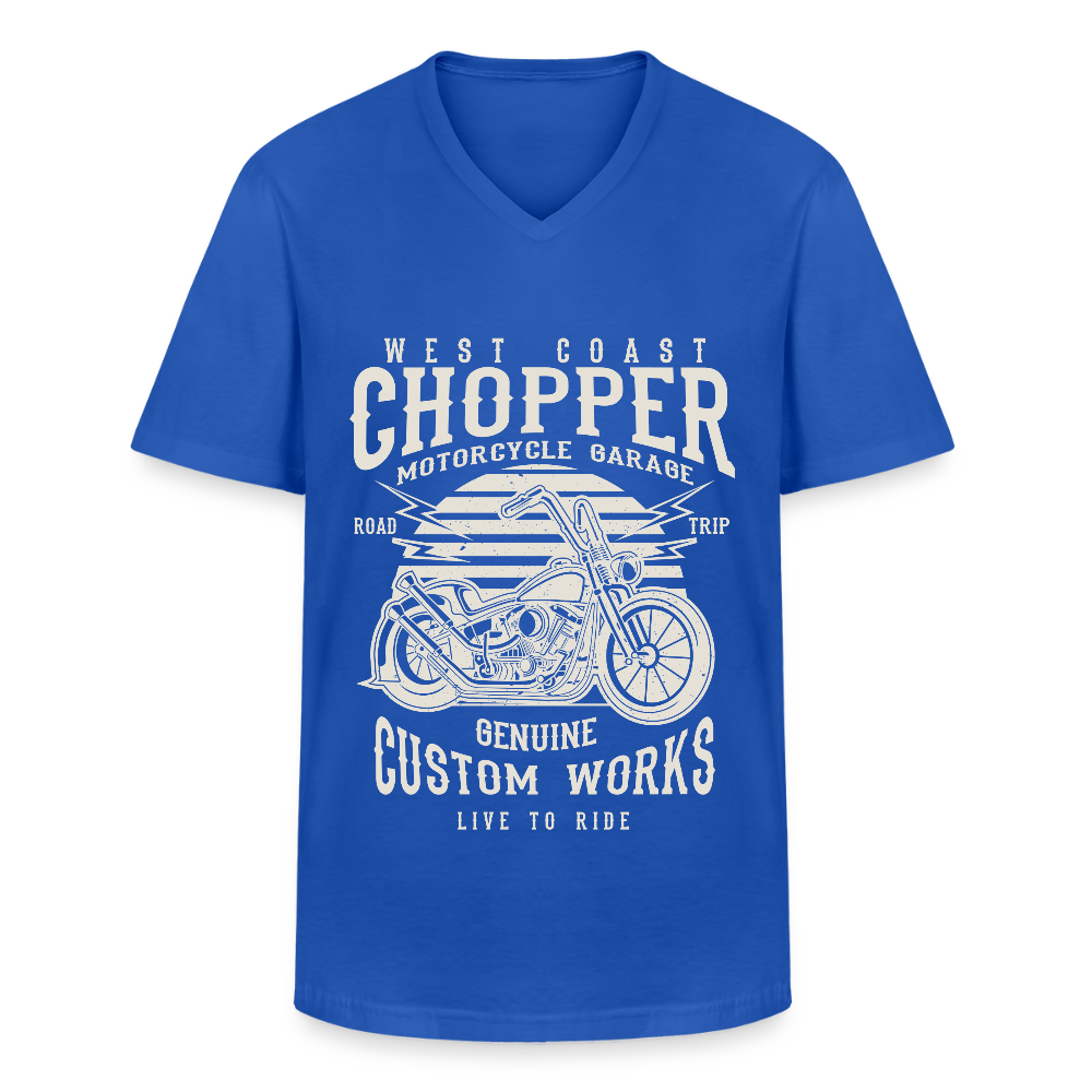 Klassiek mannen T-shirt met V-hals - koningsblauw