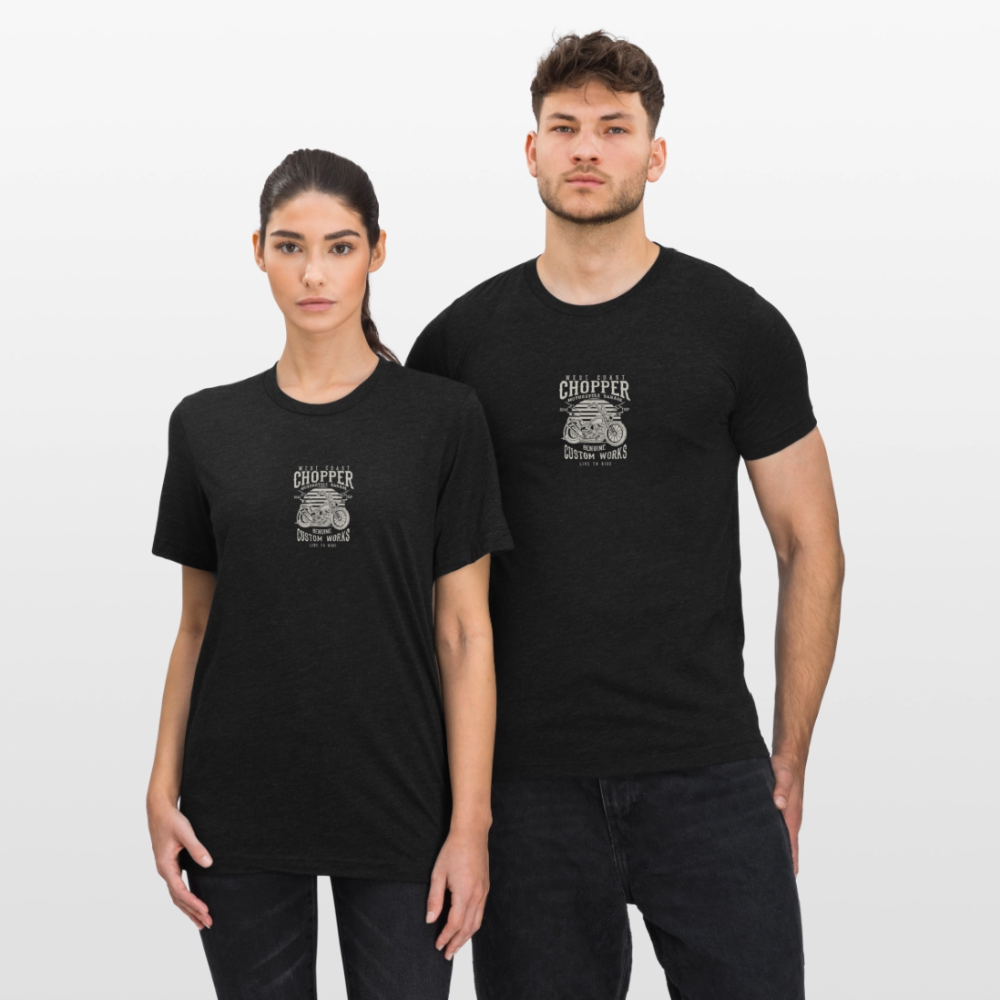 Unisex tri-blend T-shirt van Bella + Canvas - zwart gemêleerd