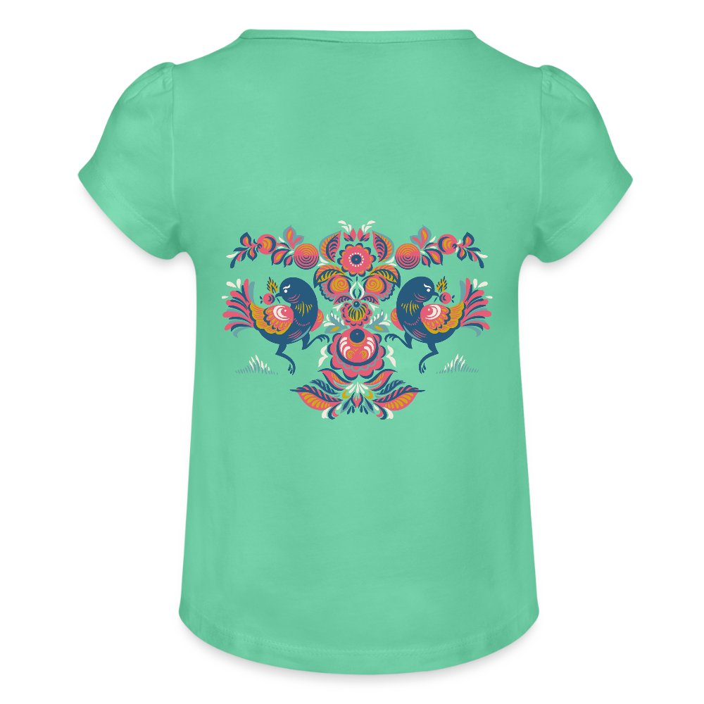 Meisjes-T-shirt met plooien - mintgroen