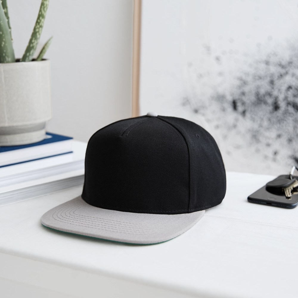 Snapback cap - zwart/grijs