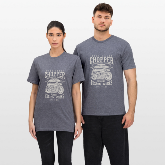 Unisex Polycotton T-shirt - navy gemêleerd