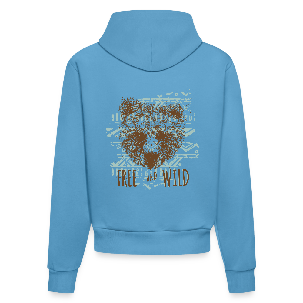 Organic fitted hoodie made in EU -  Sol Blue