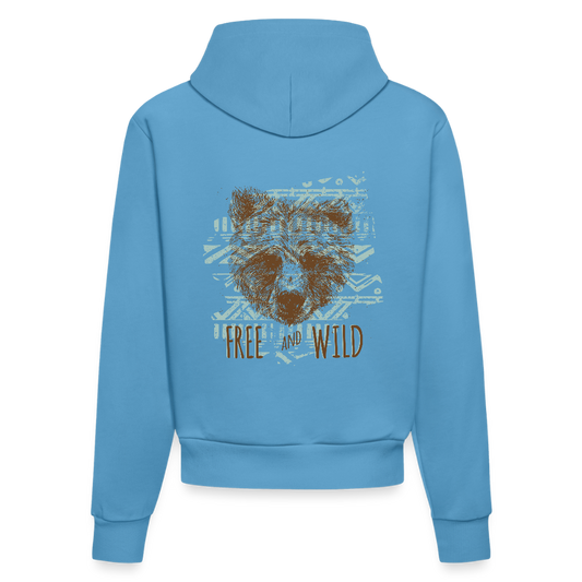 Organic fitted hoodie made in EU -  Sol Blue