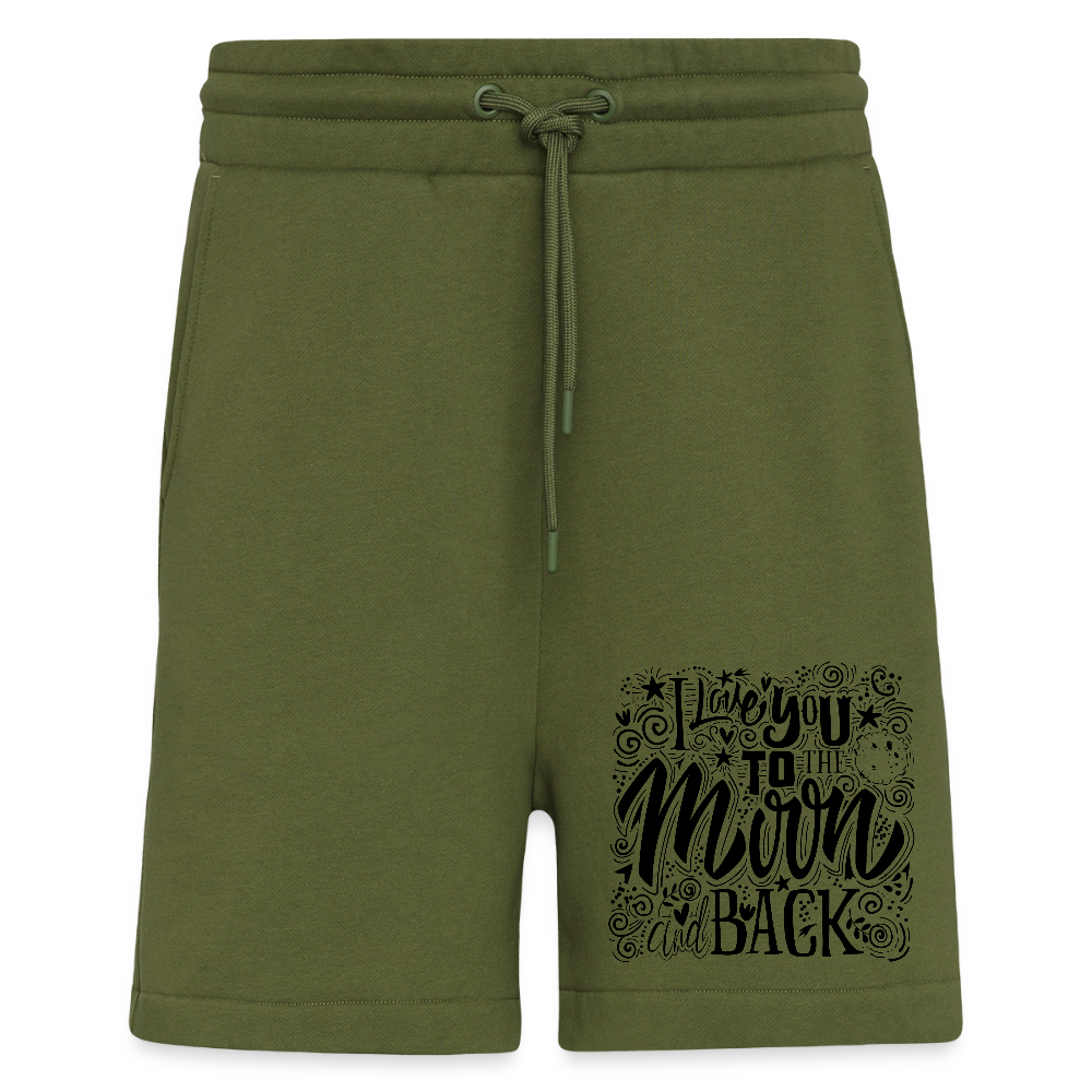 Organic relaxed shorts made in EU - MOSS GREEN