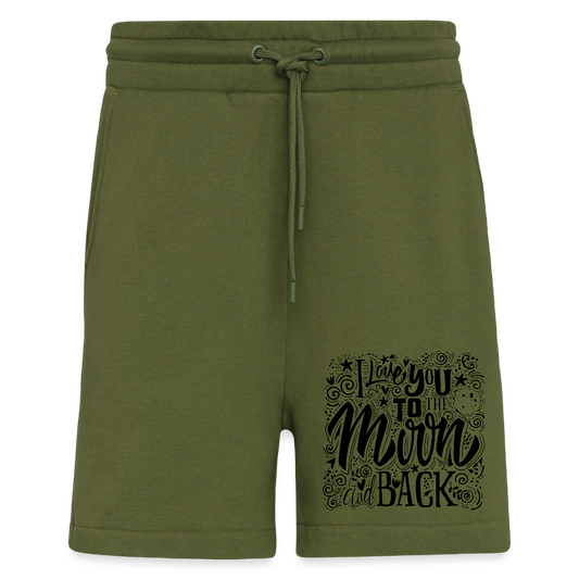Organic relaxed shorts made in EU - MOSS GREEN