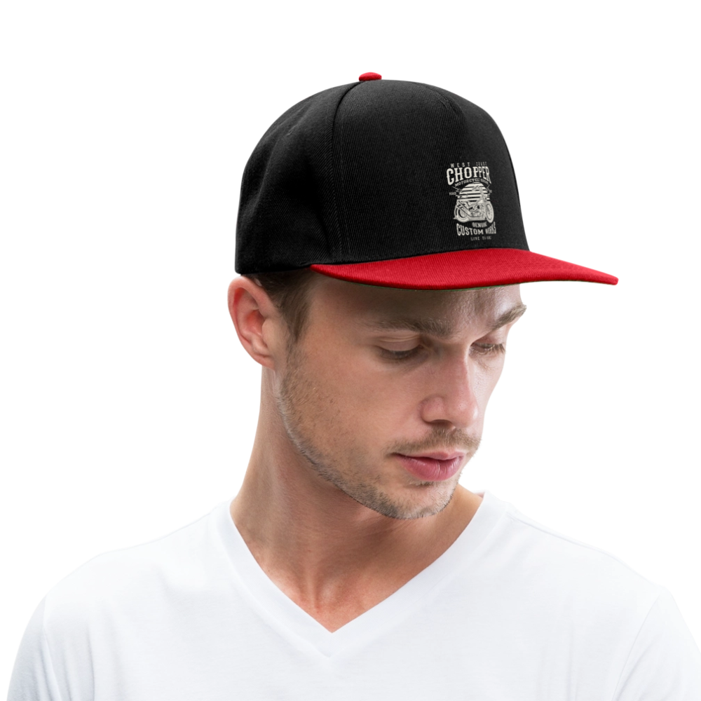 Snapback cap - zwart/rood