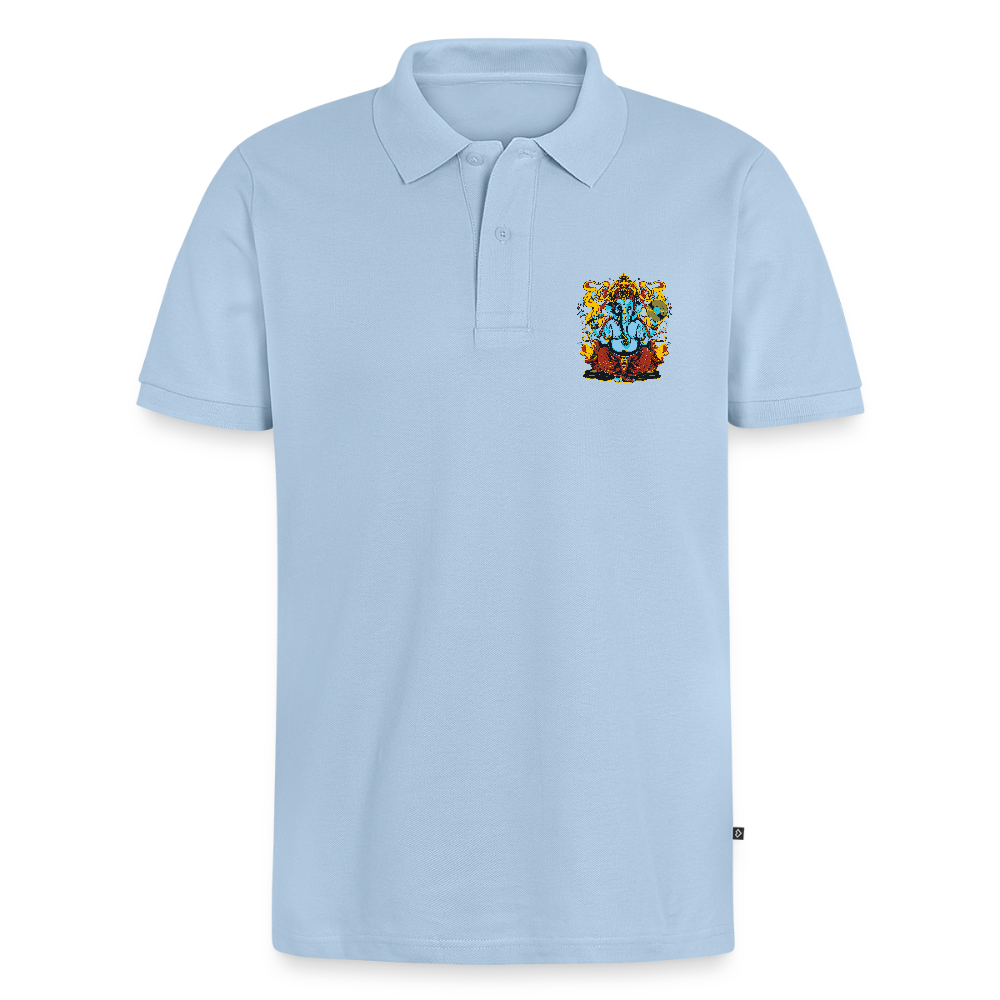 Mannen Premium Bio Poloshirt - lichtblauw
