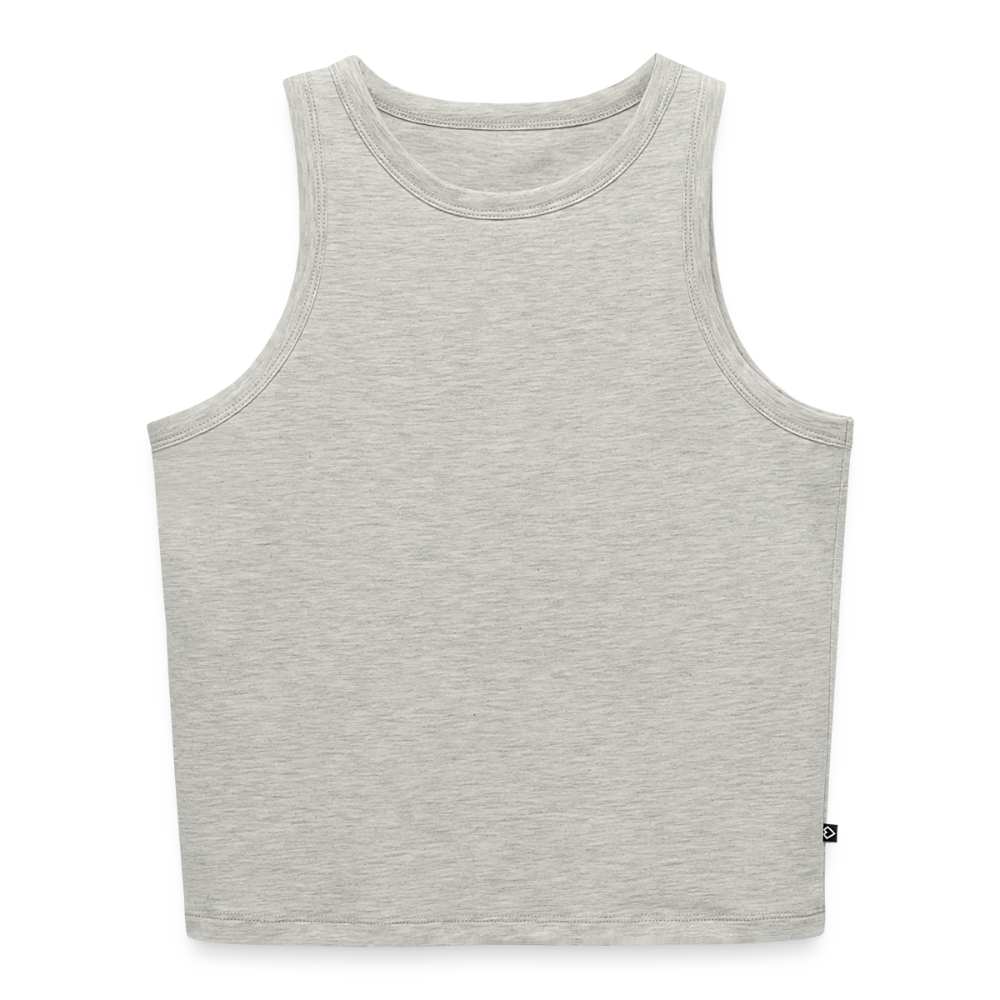 Vrouwen cropped tanktop - grijs gemêleerd