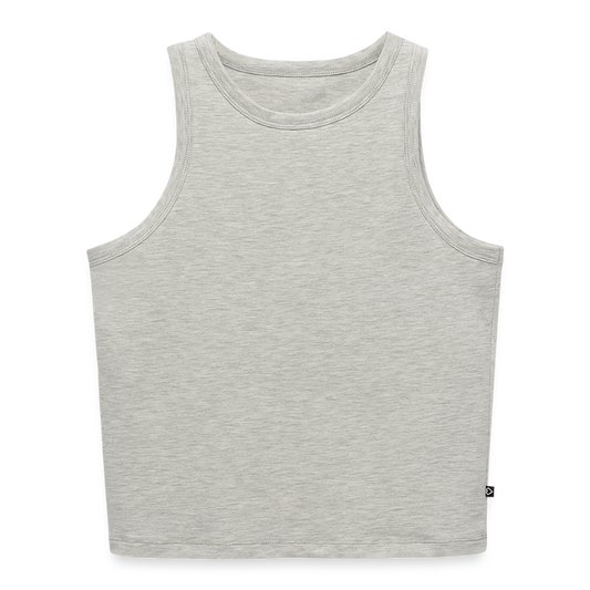 Vrouwen cropped tanktop - grijs gemêleerd