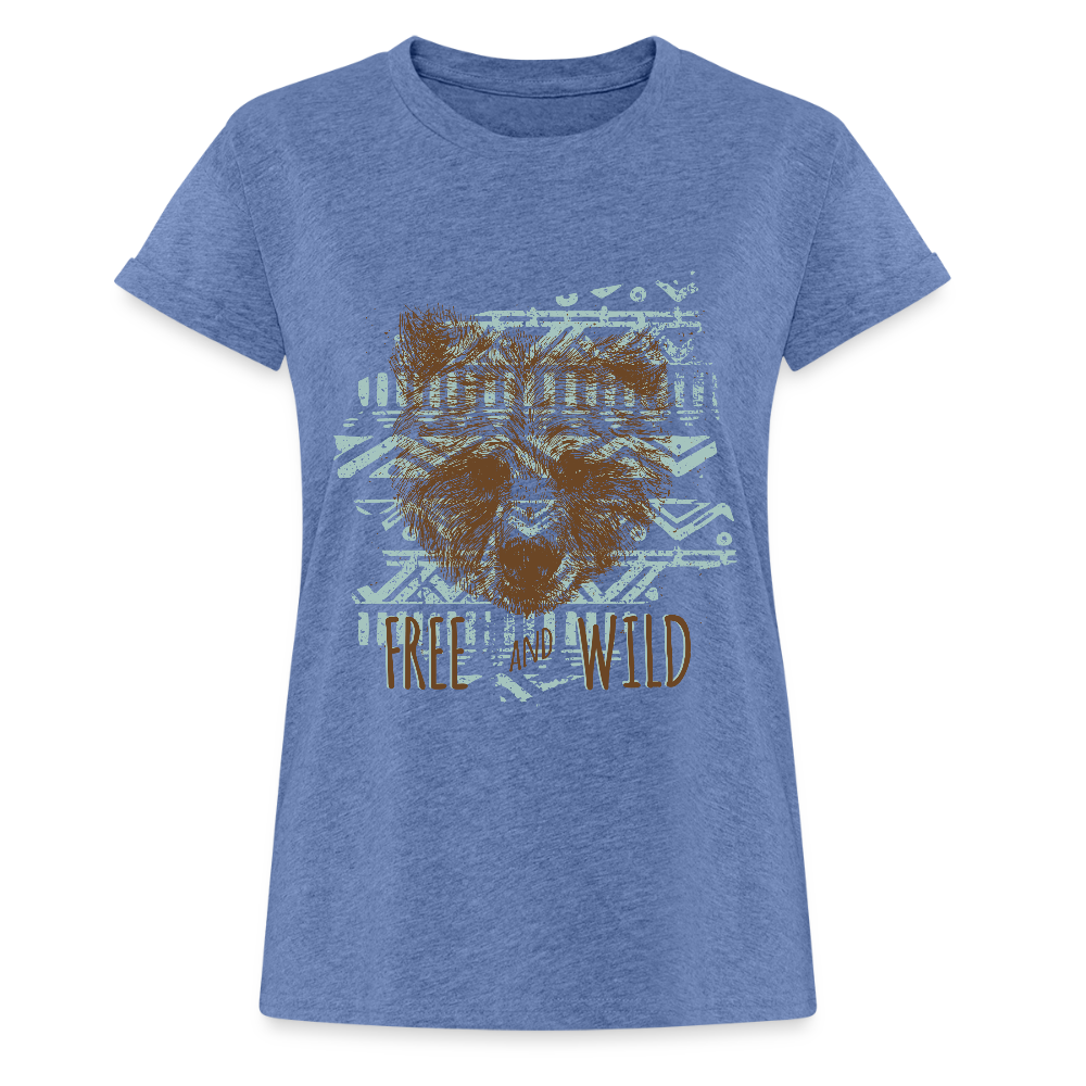 Vrouwen oversize T-shirt - denim gemêleerd