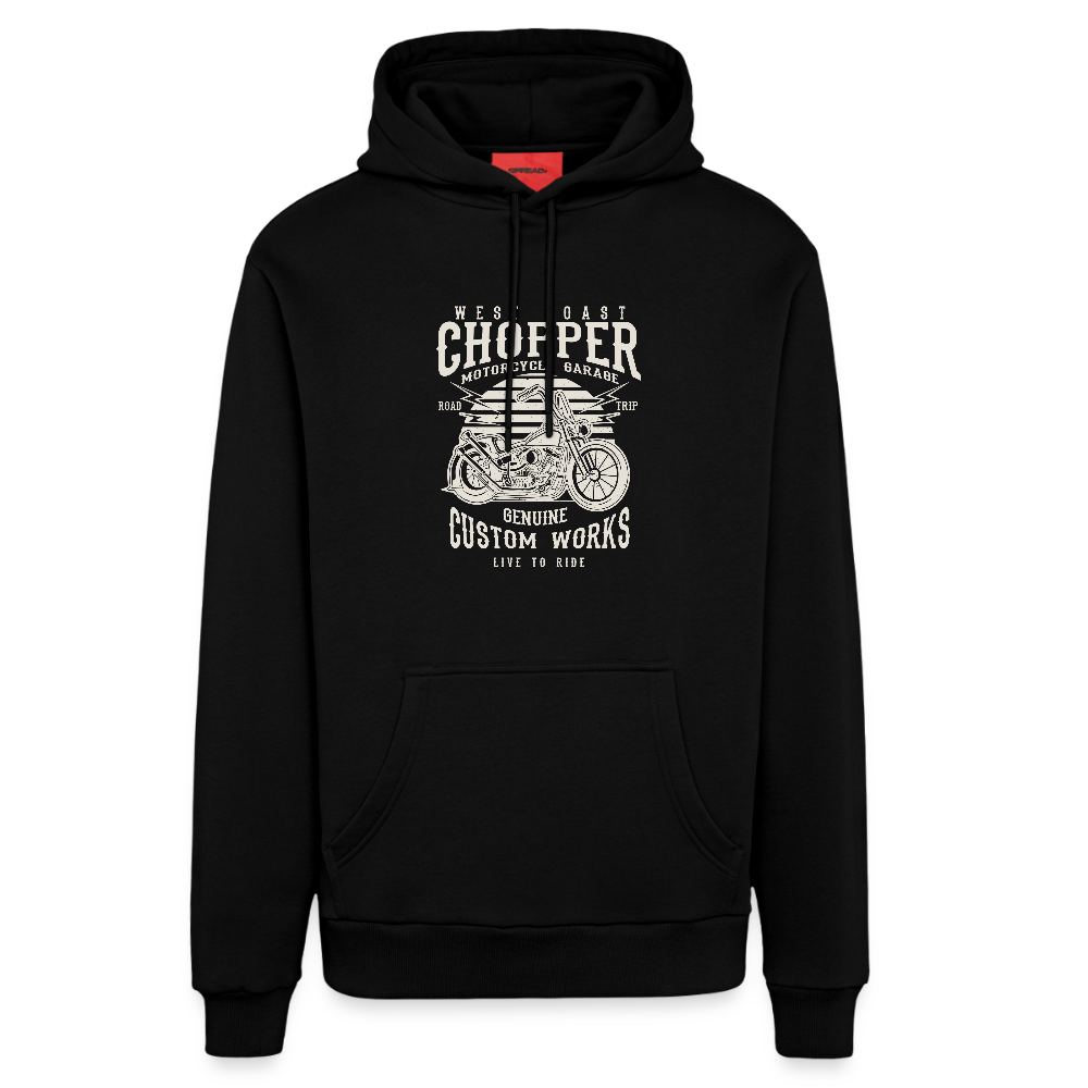 Organic relaxed hoodie made in EU - SOLID BLACK