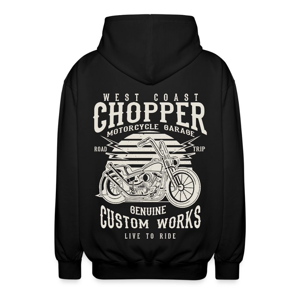 Uniseks zip hoodie - zwart
