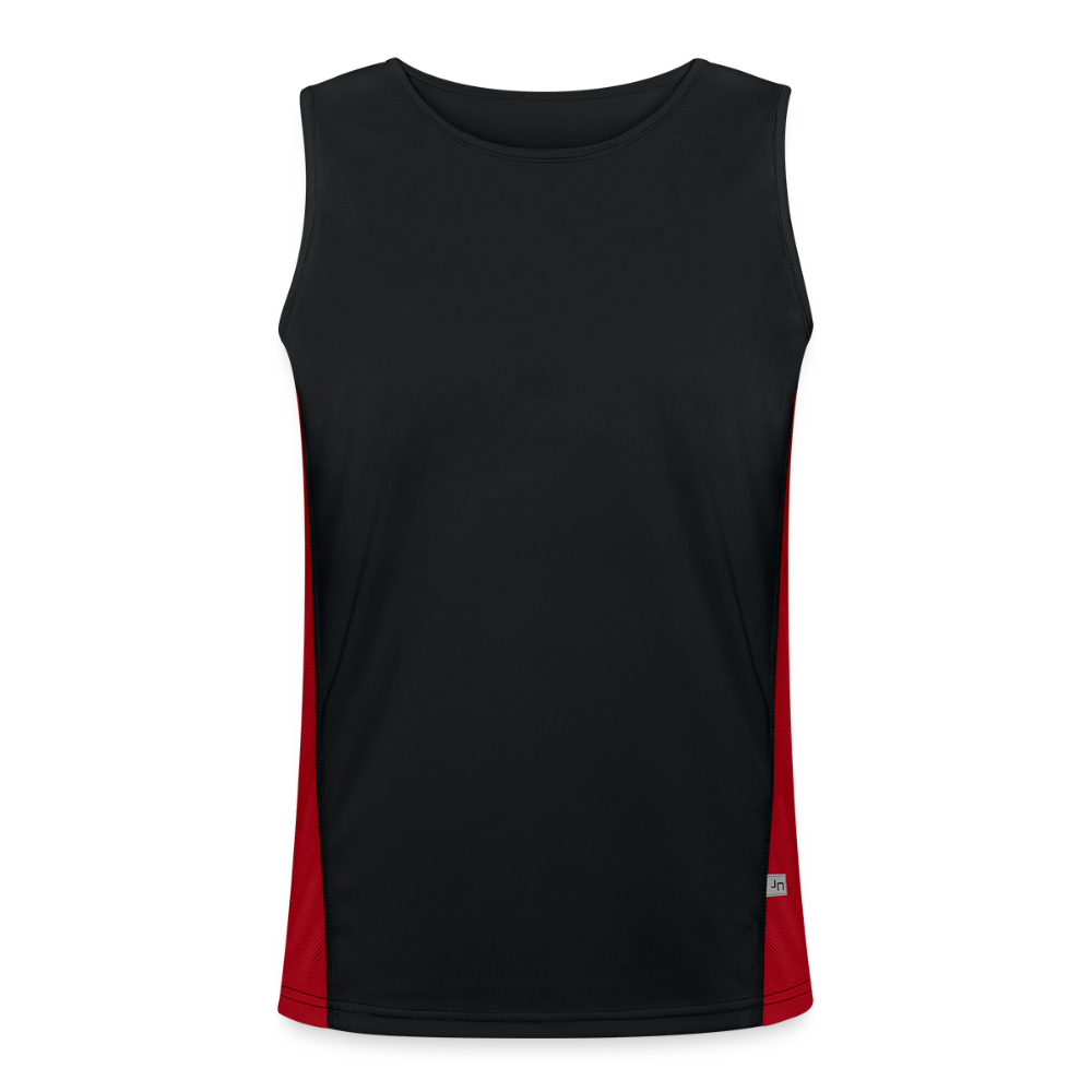 Functionele contrasterende tanktop voor mannen - zwart/rood