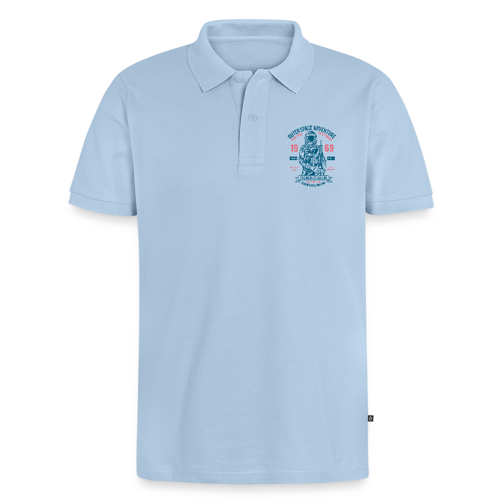Mannen Premium Bio Poloshirt - lichtblauw