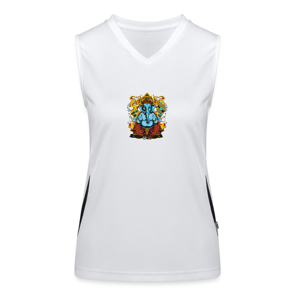 Functionele contrasterende tanktop voor vrouwen - wit/zwart