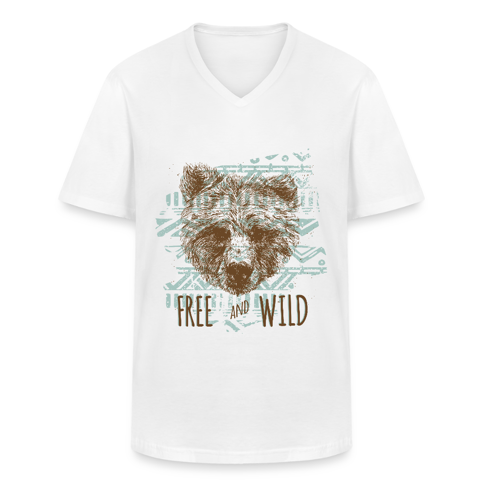Klassiek mannen T-shirt met V-hals - wit