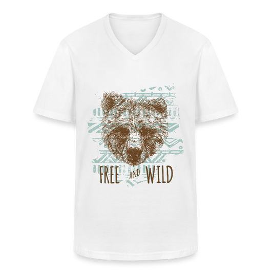 Klassiek mannen T-shirt met V-hals - wit