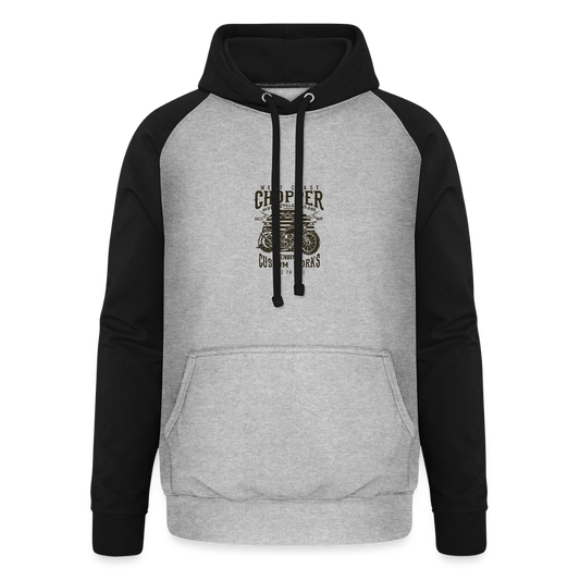 Unisex baseball hoodie - grijs gemêleerd/zwart