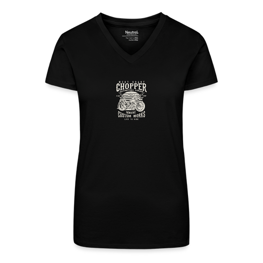 Bio vrouwen T-shirt met V-hals - zwart