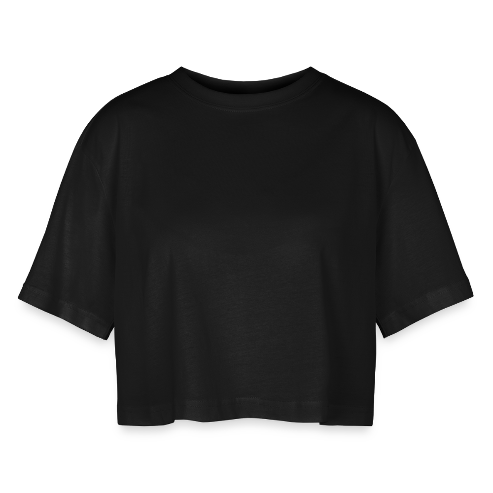 Vrouwen oversized cropped T-shirt - zwart
