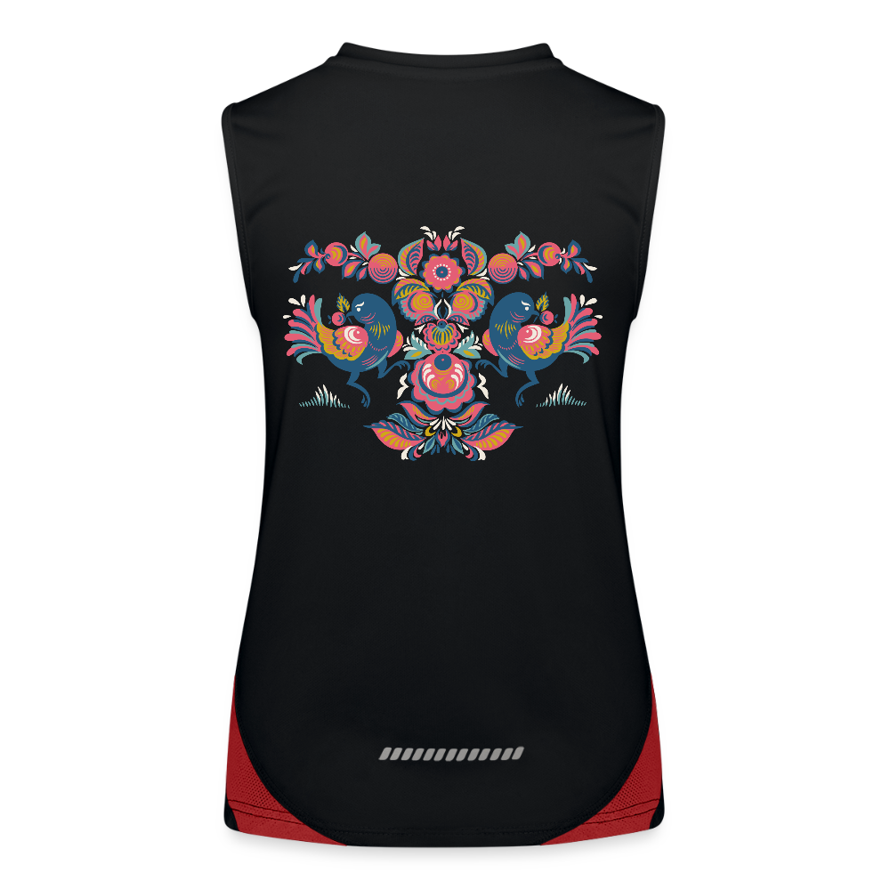 Functionele contrasterende tanktop voor vrouwen - zwart/rood