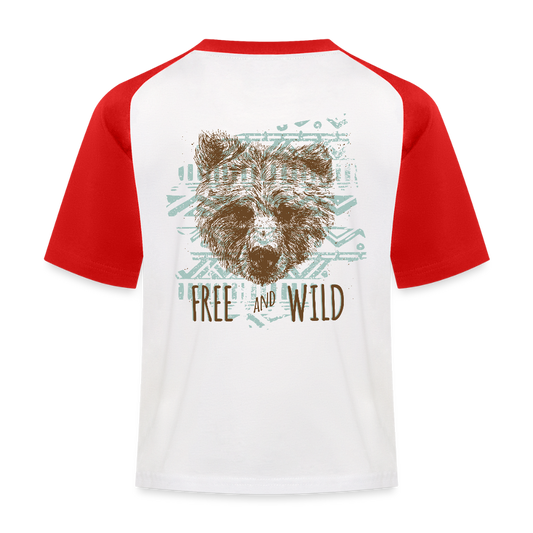 Kinderen baseball T-shirt - wit/rood