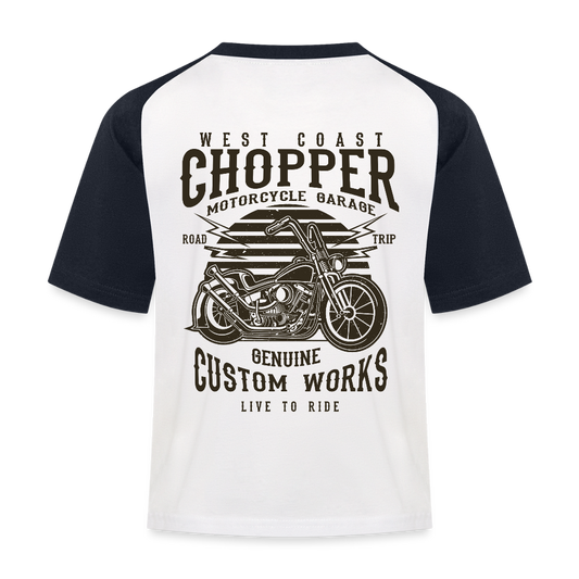 Kinderen baseball T-shirt - wit/navy