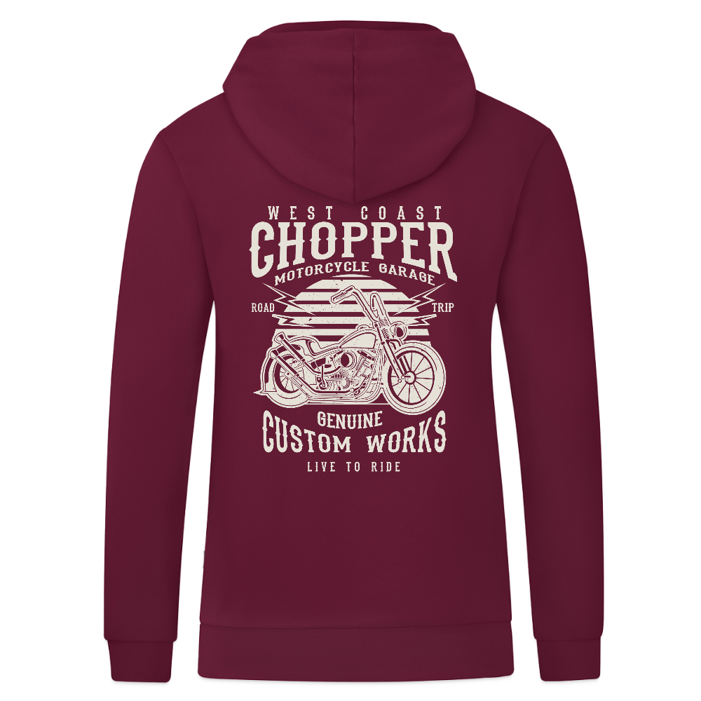 JAKO Ziphoodie Organic - wijnrood