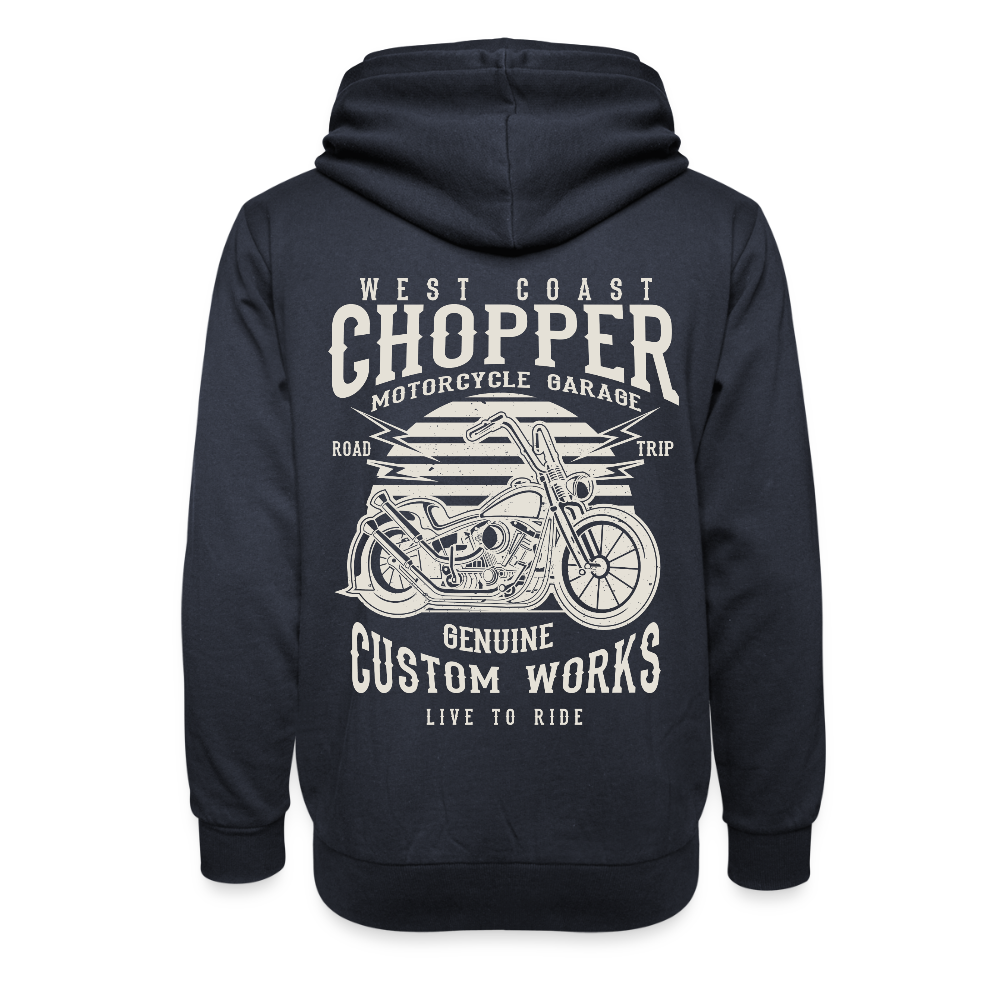 Unisex sjaalkraag hoodie - navy