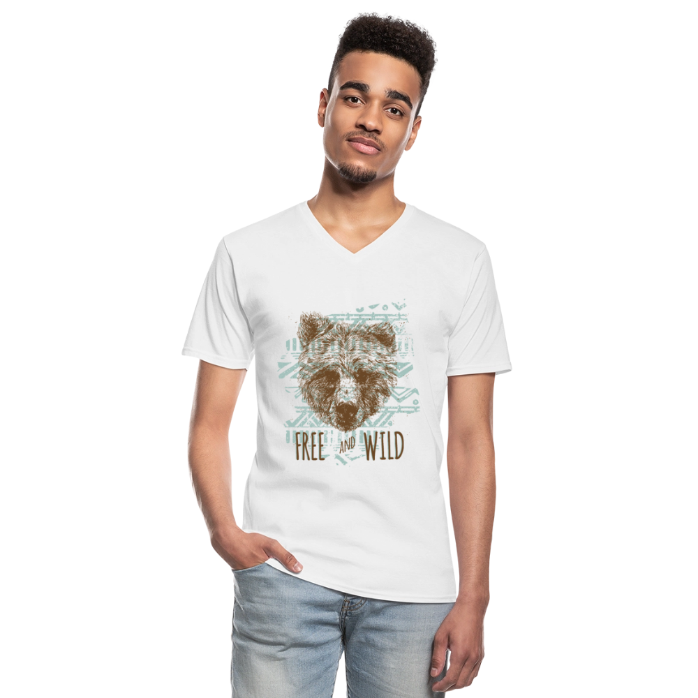 Klassiek mannen T-shirt met V-hals - wit