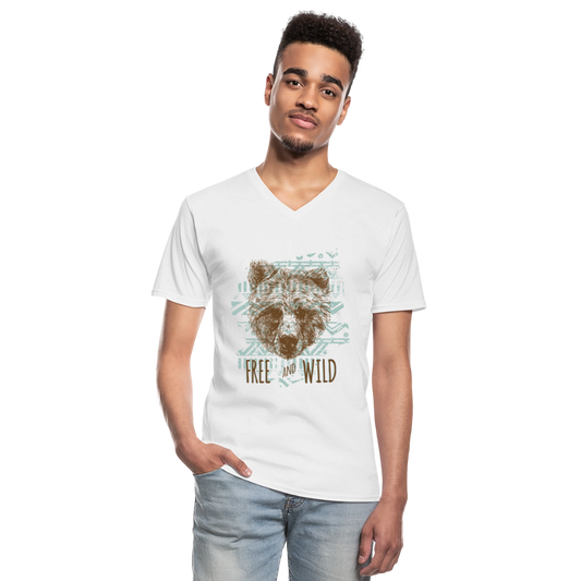 Klassiek mannen T-shirt met V-hals - wit