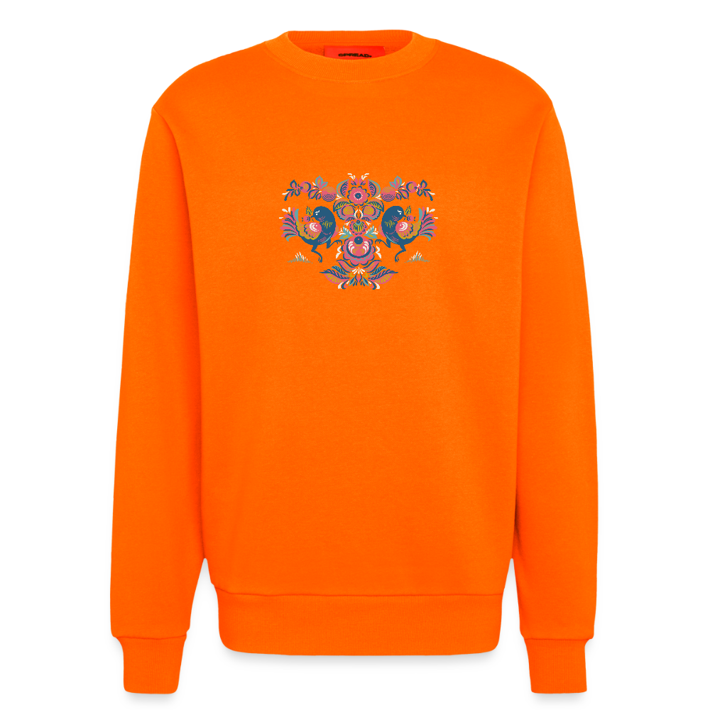 Organic relaxed crewneck made in EU - SUNSET ORANGE