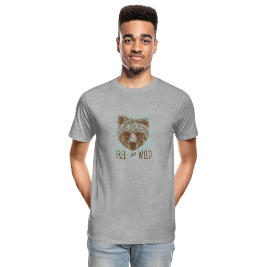 Mannen premium biologisch T-shirt - grijs gemêleerd