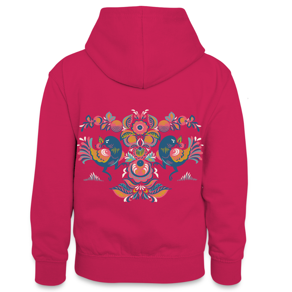 Teenager contrast-hoodie - roze/navy