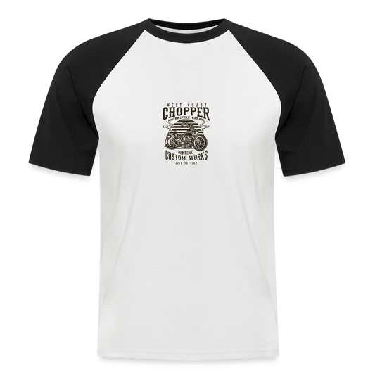 Mannen baseballshirt korte mouw - wit/zwart