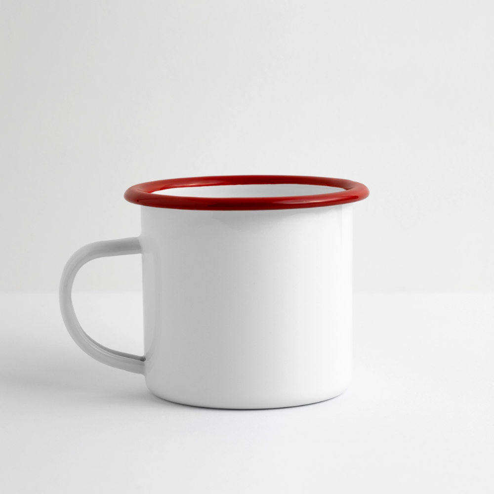 Emaillen panoramamok - wit/rood